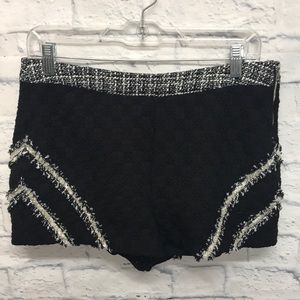 Endless Rose Black and White Tweed Shorts